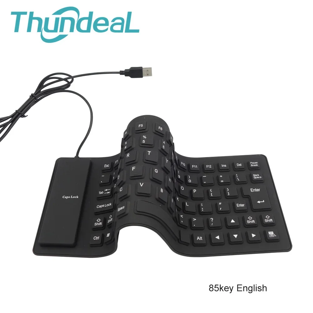 85 Keys Silicon English Russian Keyboard Tablet Desktop Pad PC Tablet Waterproof USB Wired Gamer Office Russian Keyboard
