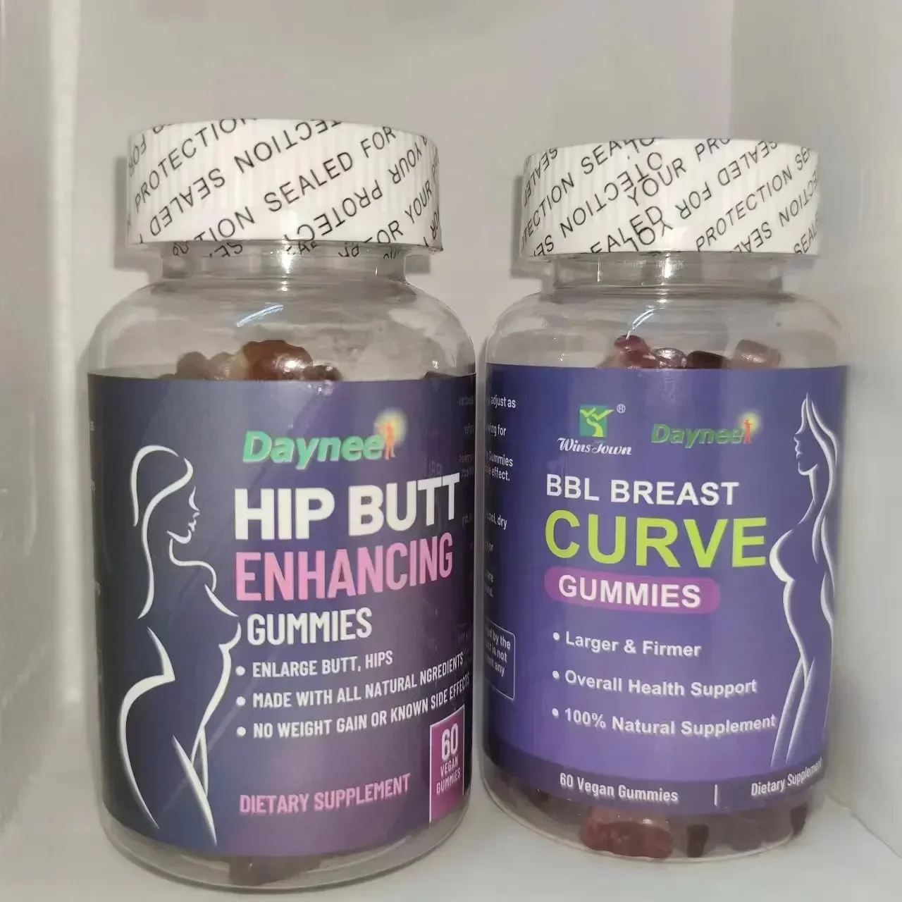 1 set of buttocks gummies+chest gummies to enhance immunity and have a perfect body curve health food