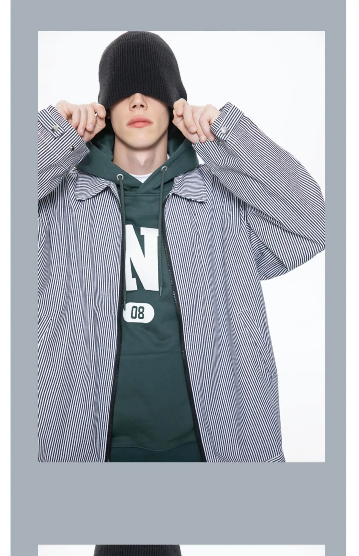 

2023Spring and autumn men's striped jacket