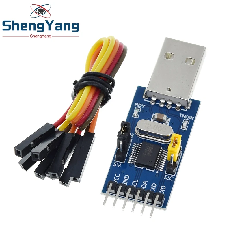 TZT 1/2/5 Stück CH341T 2-in-1 Modul 3,3V 5V USB zu I2C IIC UART USB zu TTL Einzelchip-Serieller Port-Downloader