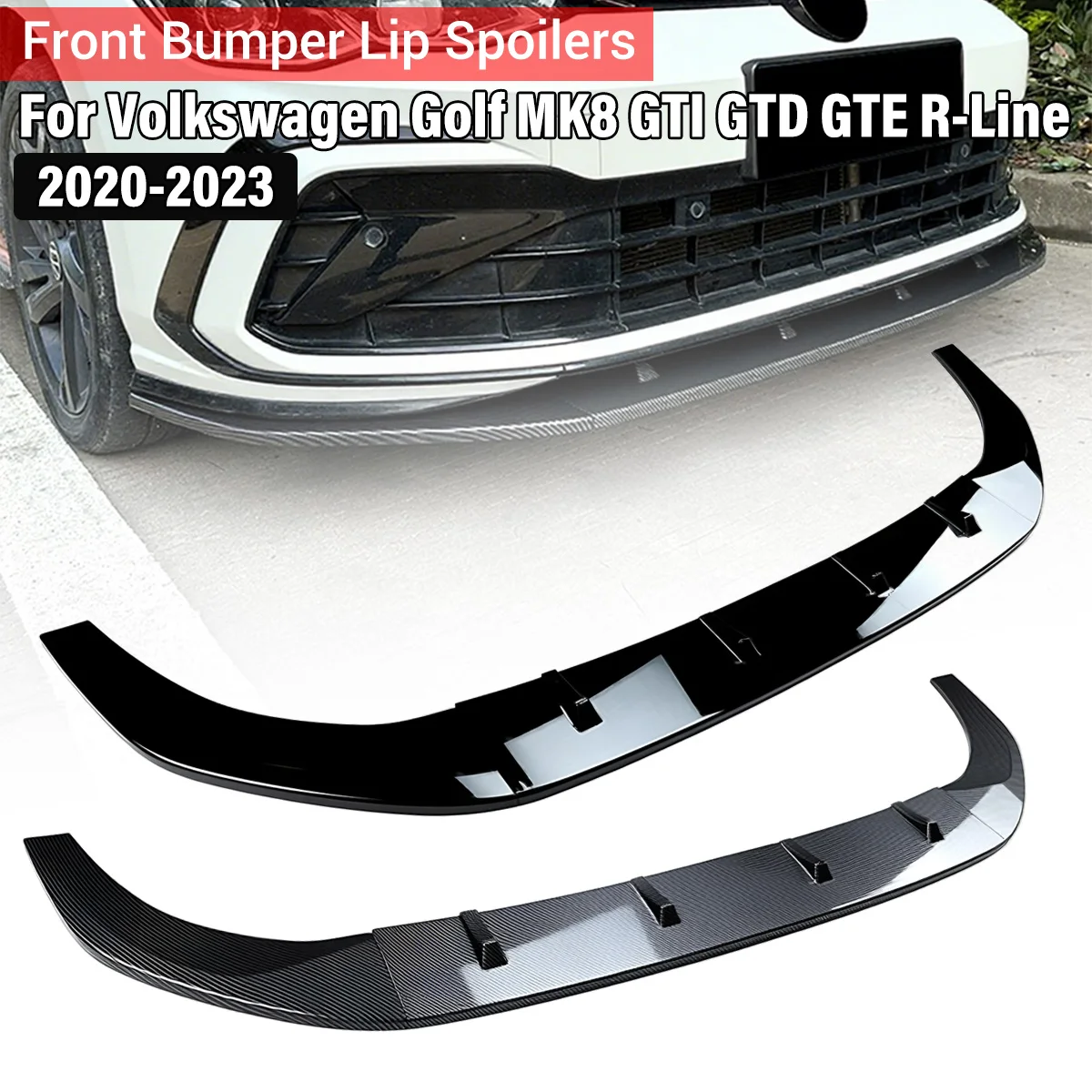 MK8 Auto Frontschürze Lip Body Kit Spoiler Diffusor Splitter Schutz Abdeckung Schutz Für VW Golf MK8 GTI GTD GTE R-linie 2020-2023 – Detail 3