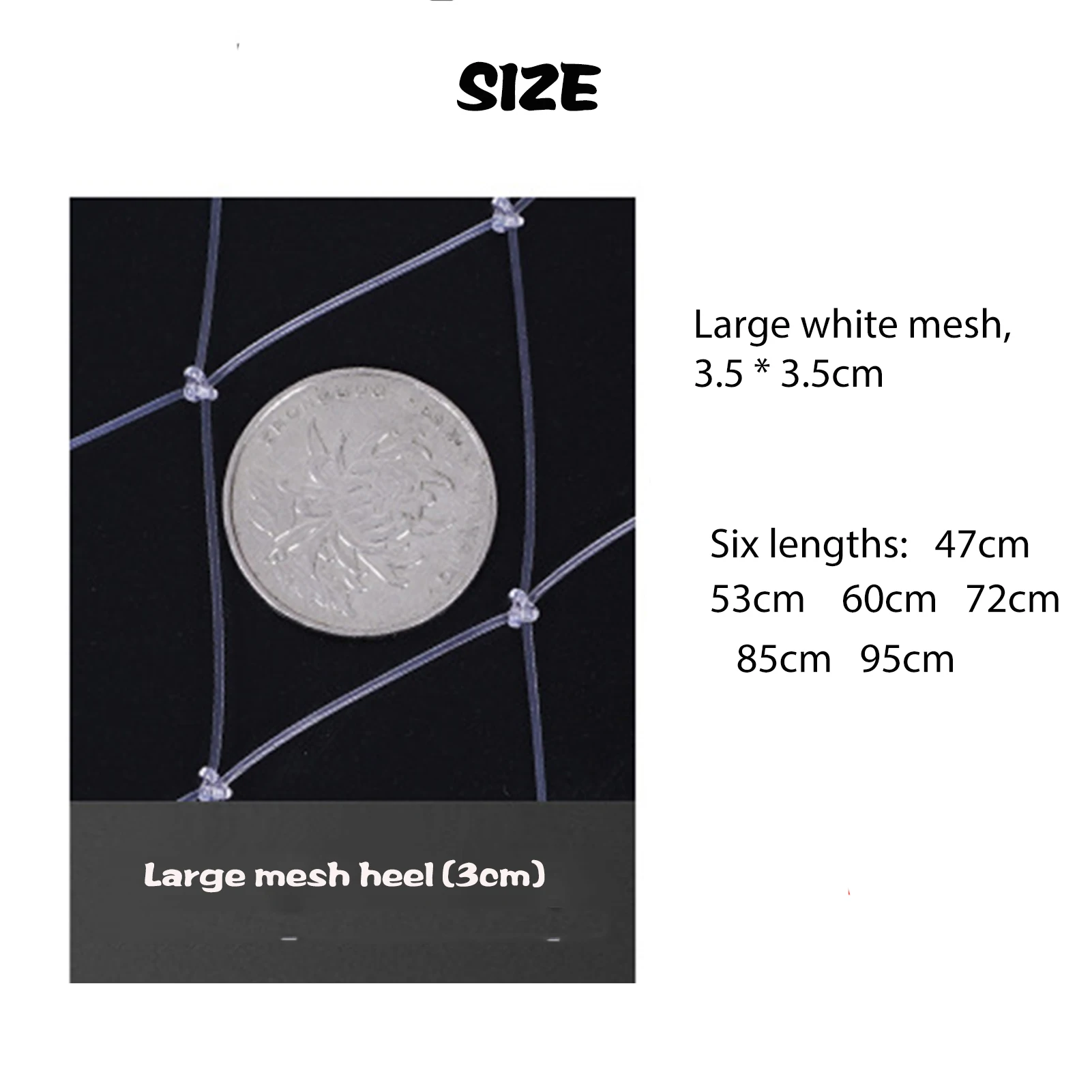 Nylon Fishing Net 53/60/95cm Saltwater Double Line Woven Folding Fishing cast Tool Single Wire Dense Eye Net Bag Accessories Fishing Net