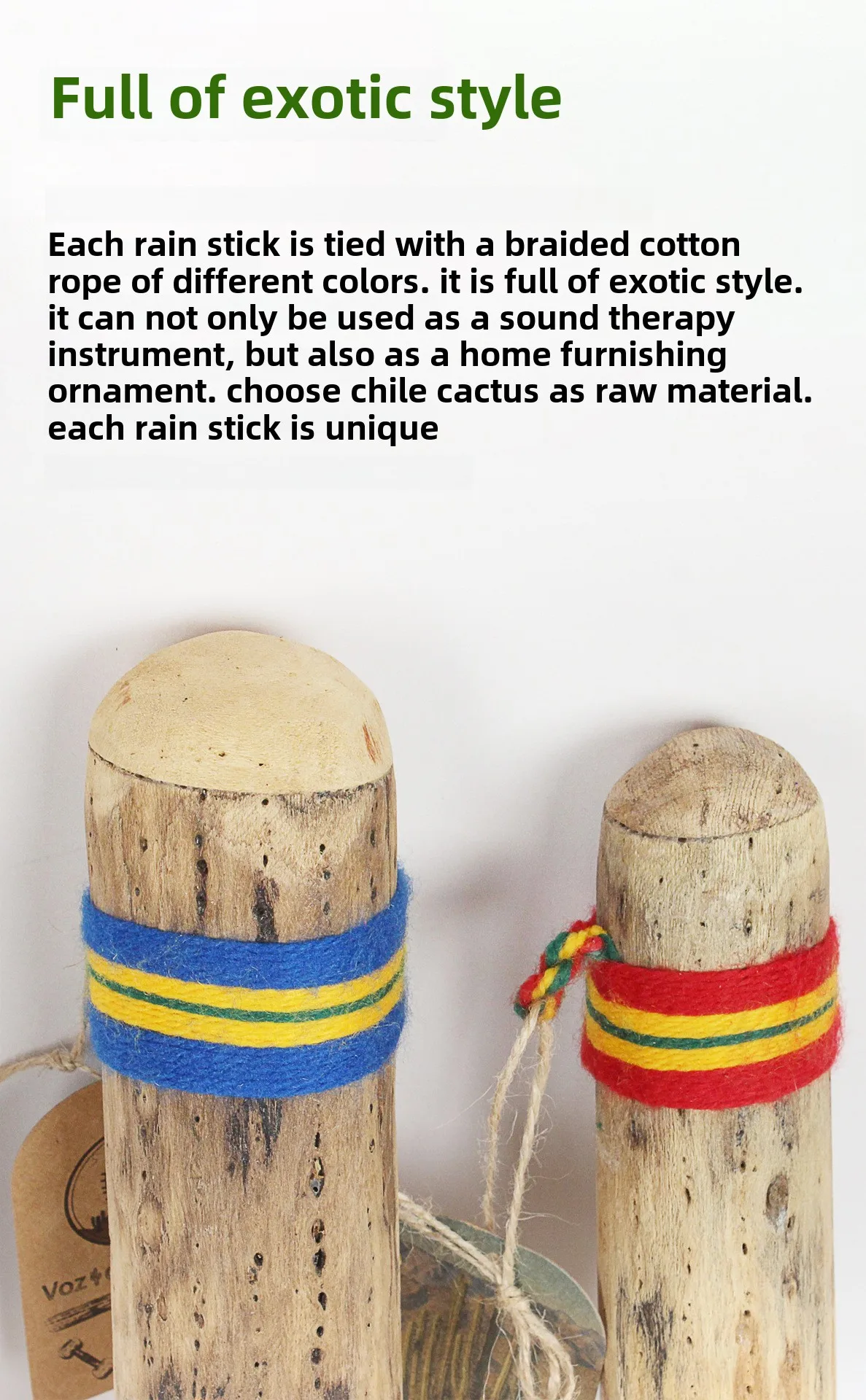 Description Picture 6 of itemRain Stick Sound Therapy Cactus Rain Sticks Healing Rainmaker Shaker Yoga Meditation Nature Sounds Musical Orff Instruments