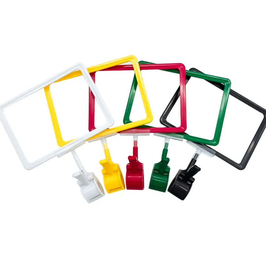 POP Label Price Sign Promotions Display Frame Paper Clip Holders Plastic ABS Supermarket Retail 10sets