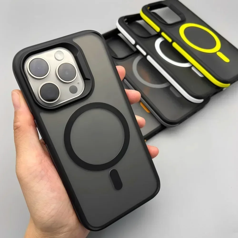 Premium Magnetic Matte Translucent Armor Shockproof Case with Magsafe