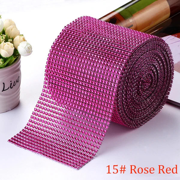 10-Yard Rhinestone Mesh Trim with 24 Rows for DIY Wedding and Party Decoration