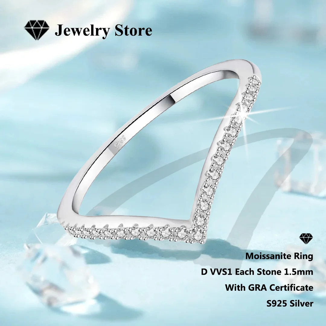 GRA-zertifizierter Moissanit-Ring aus S925-Sterlingsilber – brillantes Glitzer, zeitloses Design, luxuriöser Look ohne Preisschild