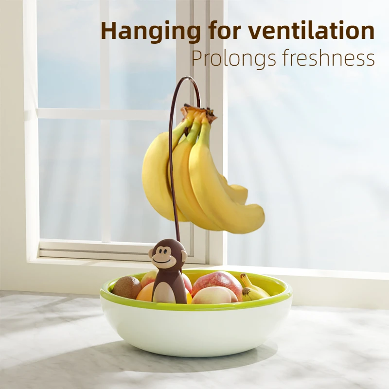 joie Banana Holder Fruit Plate Monkey Banana Tree & Bowl for Home Living Room Light Fruit Bowl Grape Snack Tray Storage Box fruit plate
