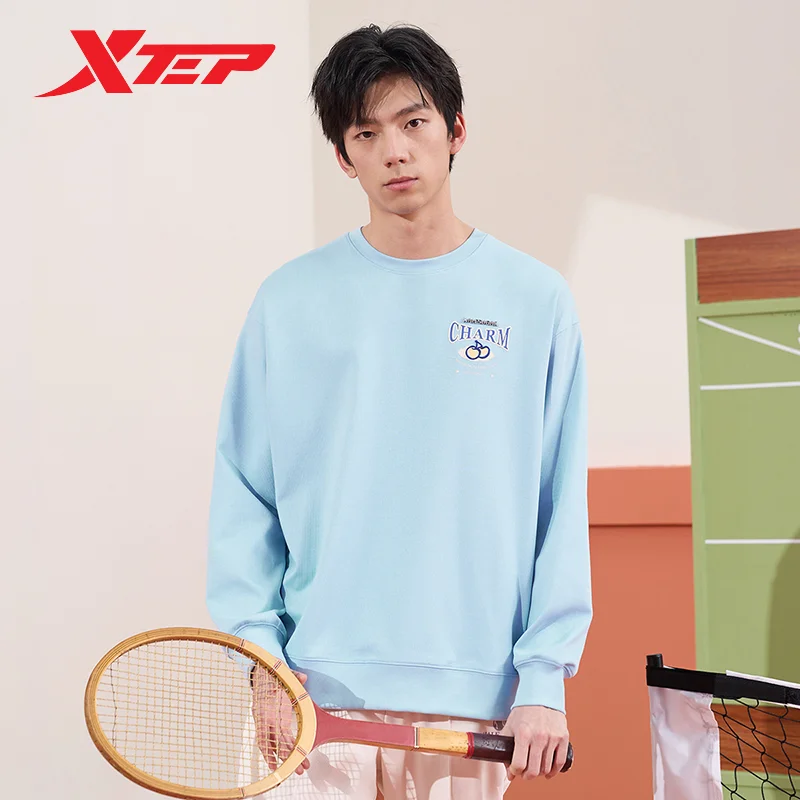Xtep Pullover Sweater For Men And Women Spring Training Life Style Unisex Sweatshirt Cozy Fuzz Outdoor Tops 976127920541