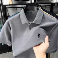 Designer marque 100% coton manches courtes polo chemise de luxe mode pony broderie hommes affaires loisirs été nouveau Respirabilité golf T-shirt 6