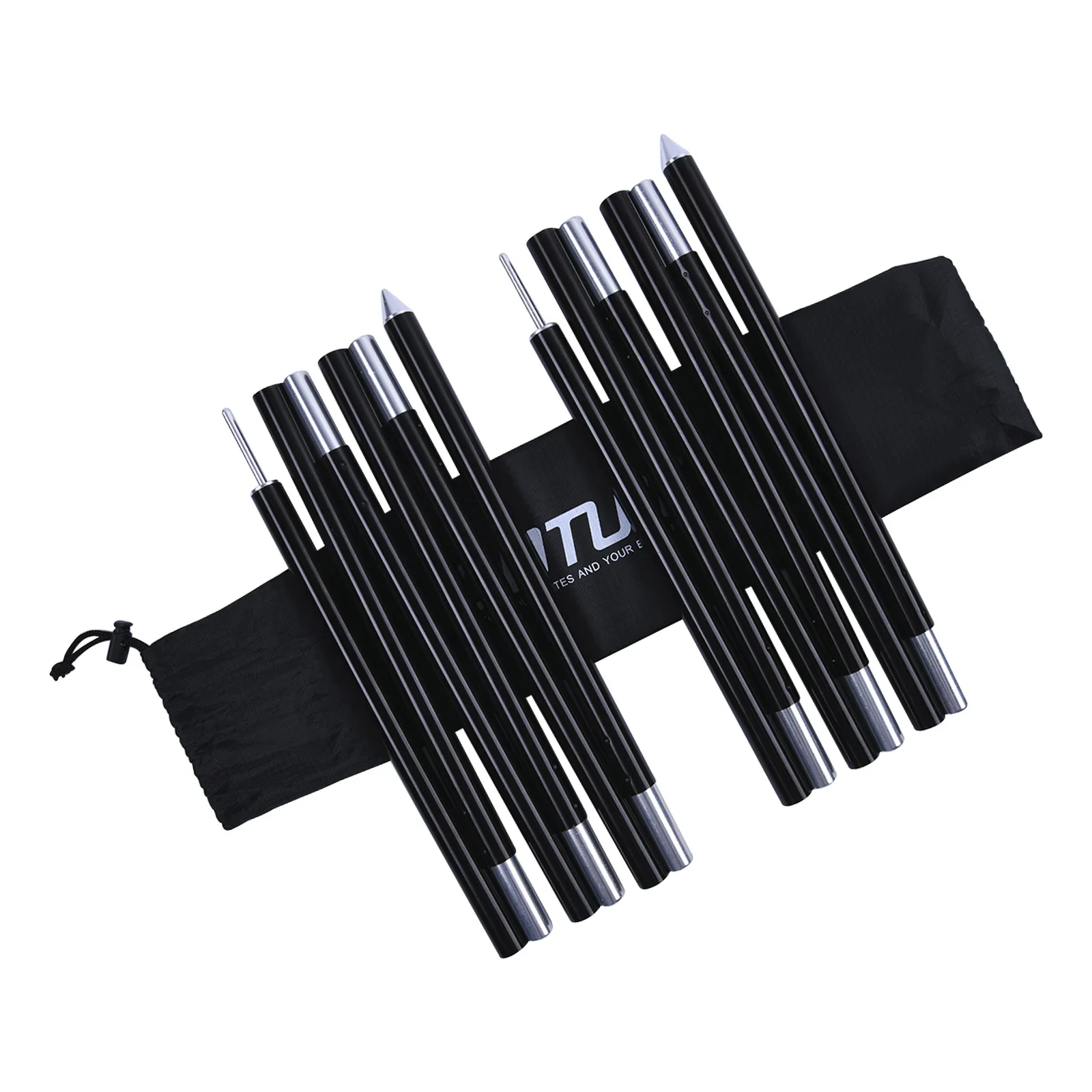 Goture 2Pcs 6 Sections Tent Canopy Stick Aluminium Alloy Tent Poles Support Rods Folding Portable Pole For Camping tent poles