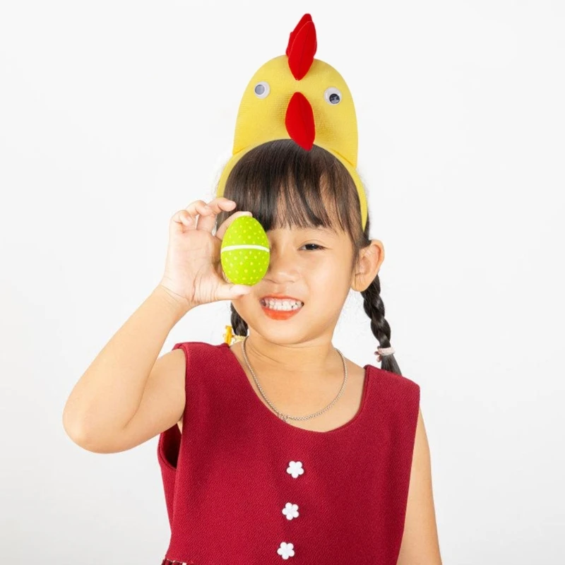 4 Cerchietti Con Testa Di Gallo Per Feste In Costume - Fasce Per Capelli Originali Per Compleanni E Rappresentazioni - 3