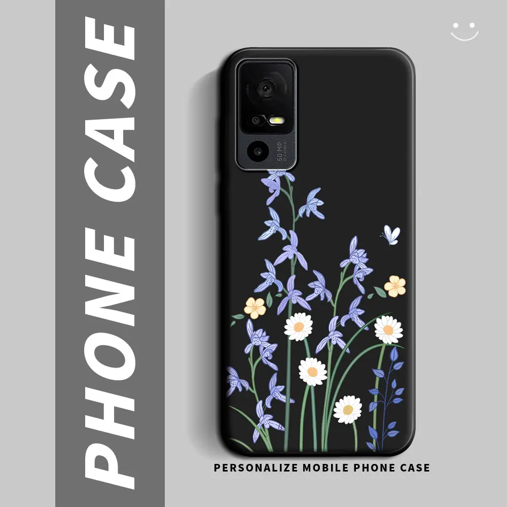 Cartoon Cute Cat Flower Shockproof Silicone Soft Phone Case - Stylish Protective Back Cover