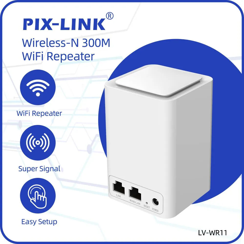 Pix-Link Wr11 Wireless Wifi Repeater 300Mbps Network Wifi Extender Remote Wifi Signal Amplifier Routing Signal Extender Access