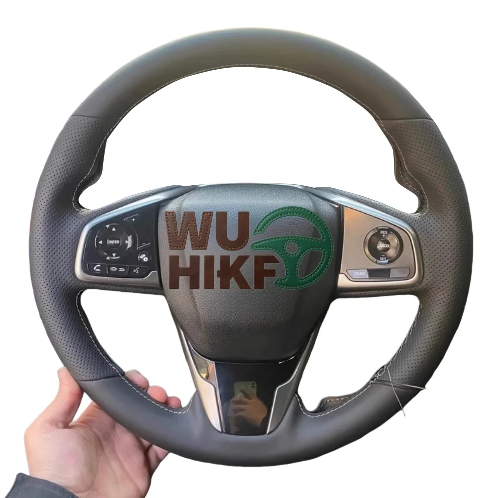 Handgenähter Auto-Lenkradbezug aus Mikrofaser-Leder, Civic 10 2016 2017, CRV CR-V 2017, Lenkradbezug für Honda CRV – Detail 1