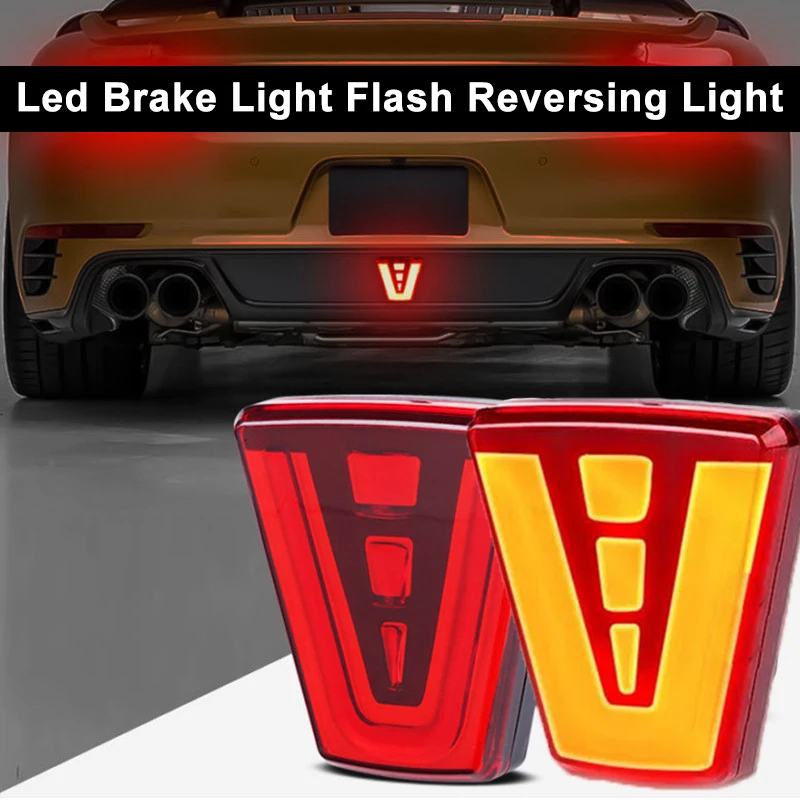 Universal Led Brake Light Flash Reversing Light Rear Bumper Tail Light With Mounting Bracket