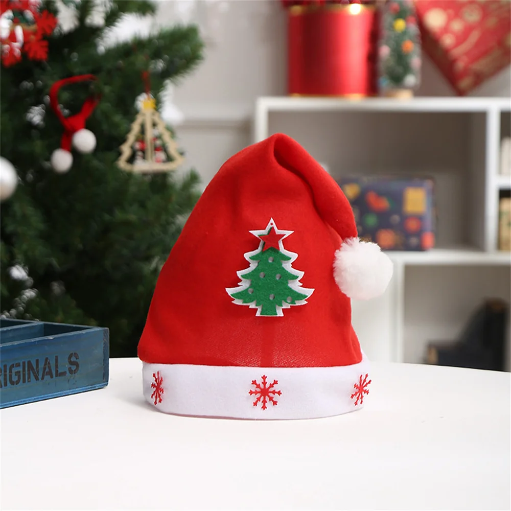 Christmas Decorations Santa Claus Fawn Snowman Adult Children's Christmas Hat Holiday Party Brushed Letter Hat
