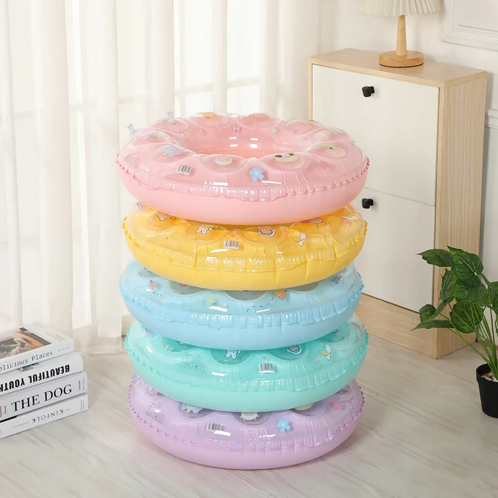 Double Layer Inflatable Crystal Ring Water Toy Thickened Air Bag For Swimming Dual Air Pocket Life Buoy