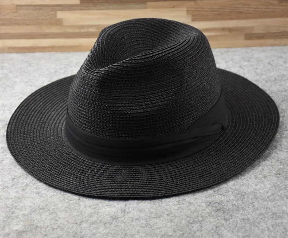 S800e0e20a93e42349cc77f38c439850cD Over Size Straw Paper Sun Hat for Men Big Head Panama Hats Male Outdoor Fishing Beach Foldable Jazz Top Hat Sunscreen Hats Mallzona