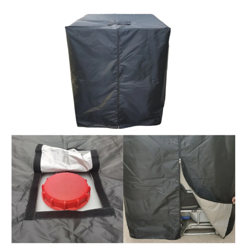 

Outdoor Barrel Cover IBC Ton Barrel Protective Cover 210D Oxford Cloth UV Protector for 1000L Water for Tank Dropship