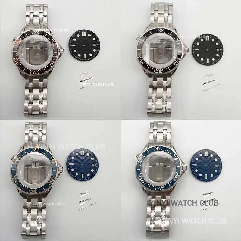 40mm Watch Case+ Strap Transparent Back Sapphire Glass