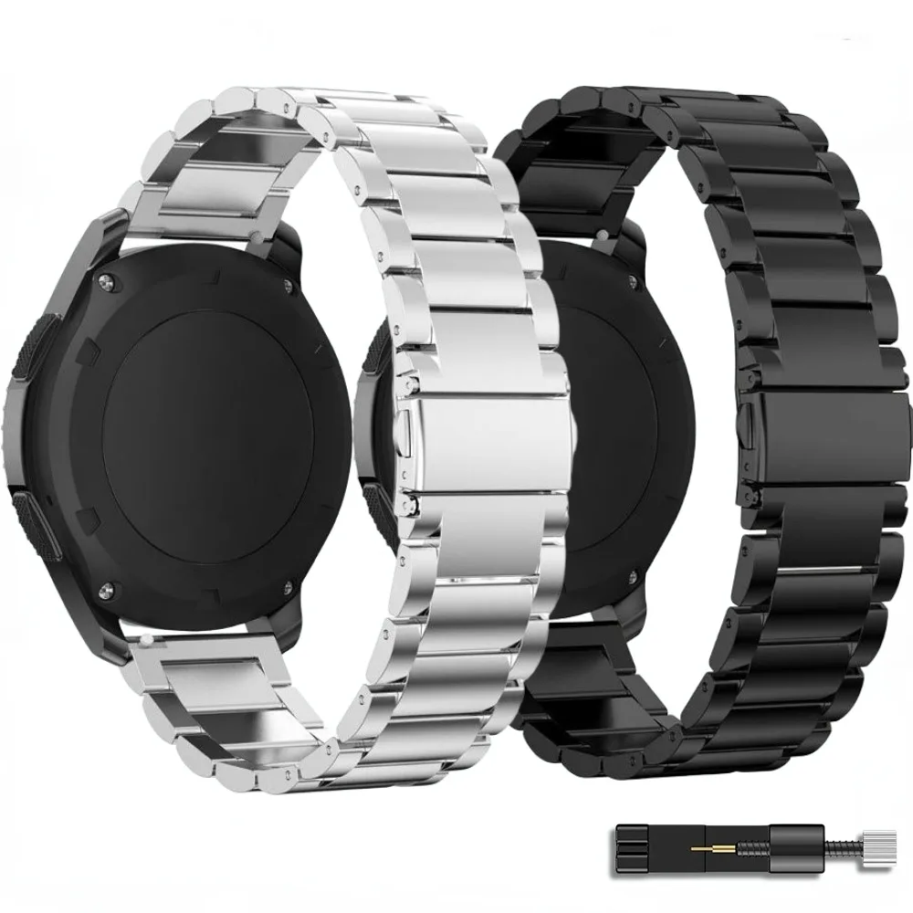 

22mm Metal Strap for Samsung Galaxy Watch 46mm/3/Gear S3/Huawei Watch GT-2-3-Pro 46mm Stainless Steel Wristband for Amazfit GTR