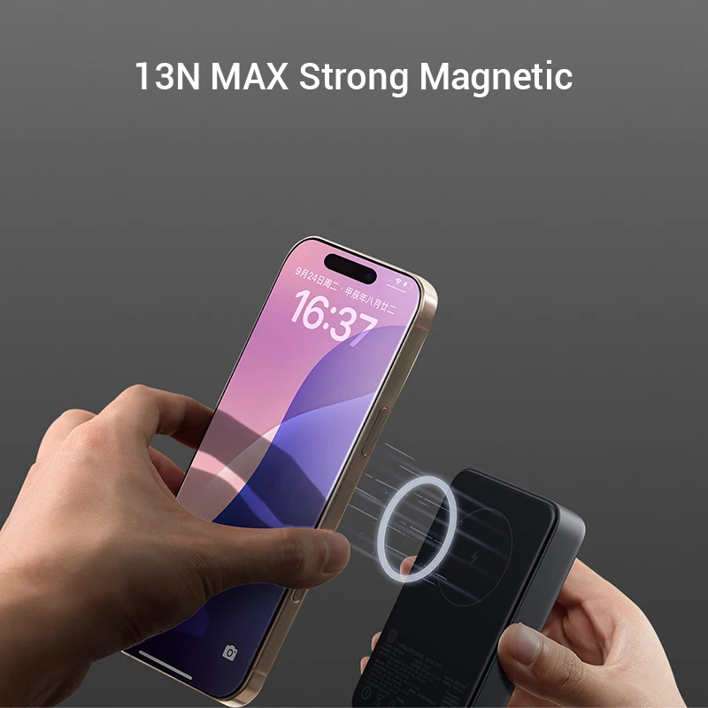 Xiaomi Magnetic Wireless Power Bank 10000 Built-in Cable 33W USB-C 7.5W Qi Wireless Charging for iPhone 16 15 Xiaomi 15 14 5