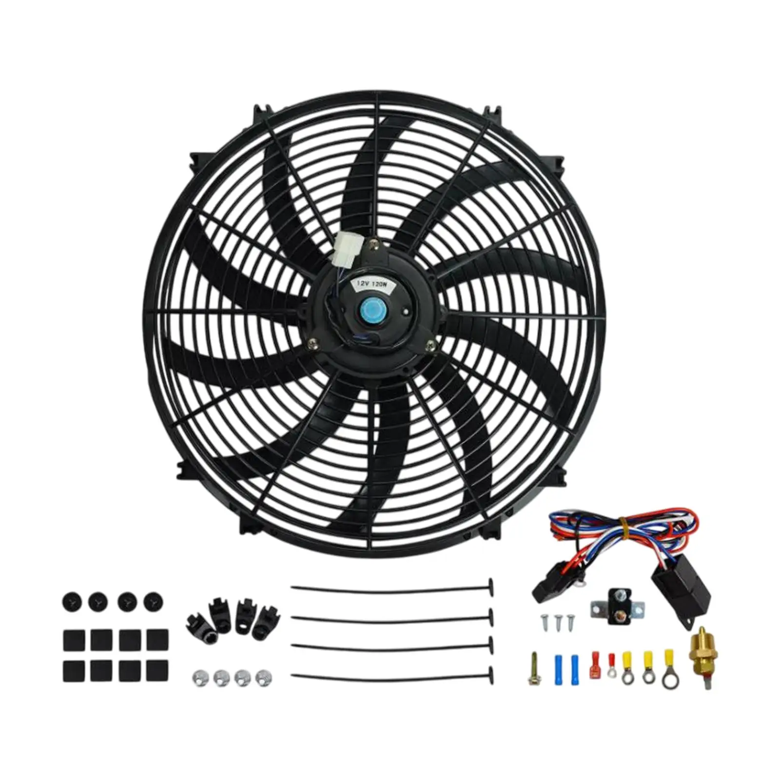 16" Slim Fan Push Pull Reliable Heavy Duty 12V Electric Radiator Cooling Fan