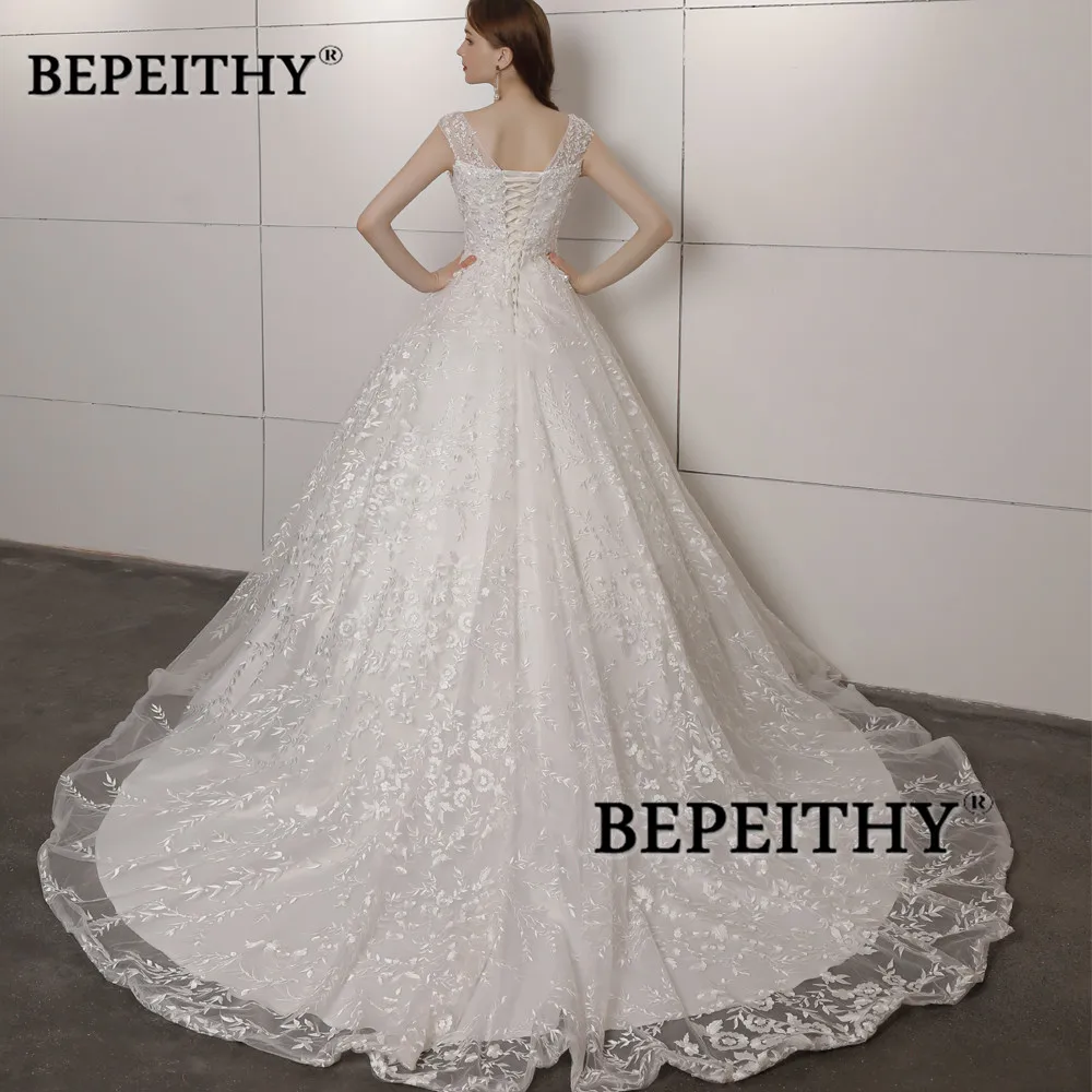 BEPEITHY Customized Lace Wedding Dress Court Train For Women Bride 2023 Sleeveless Princess Bridal Ball Gown Vestidos De Novias 2