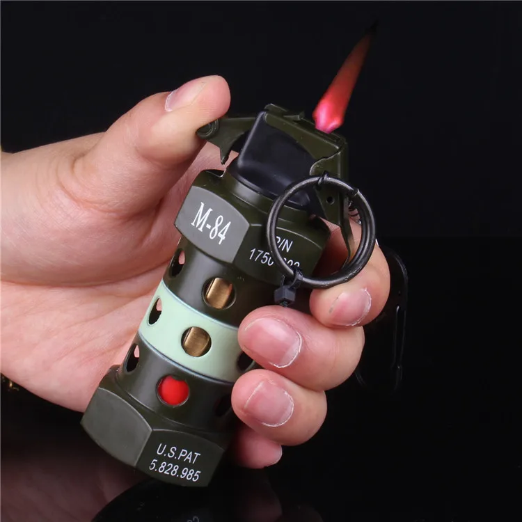 Large Metal Grenade Prop Model Windproof Lighter Creative Simulation Military Shock Bomb Gift Lighter cigarette lighter electric arc igniter