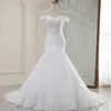 Customized Mermaid Women Wedding Dresses Off Shoulder V Neck Appliques Bridal Gowns Court Train Vestido De Noiva robe de mariée 2