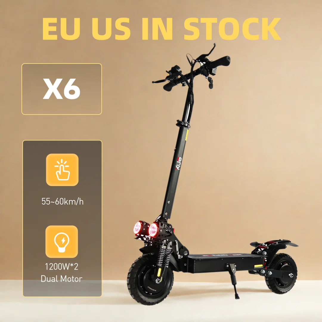 X6 Folding Electric Scooter 2400W Powerful Double Electric Scooter China Warehouse Stock Adult Off-Road 10-inch