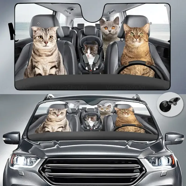 

Американский кошачий Автомобильный солнцезащитный котенок, забавный Автомобильный солнцезащитный котенок, американский короткий котенок для лобового стекла автомобиля, американский короткий котенок для влюбленных LNG04