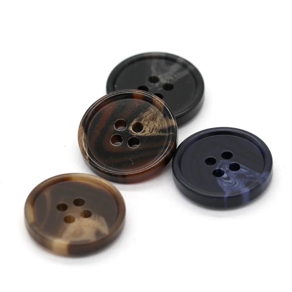 EQUBO 4 Holes 15/18/20/23/25mm Classical Men Suit Horn Resin Buttons for Clothing Fashion Coat Blazer Windbreaker Sewing Supply 4