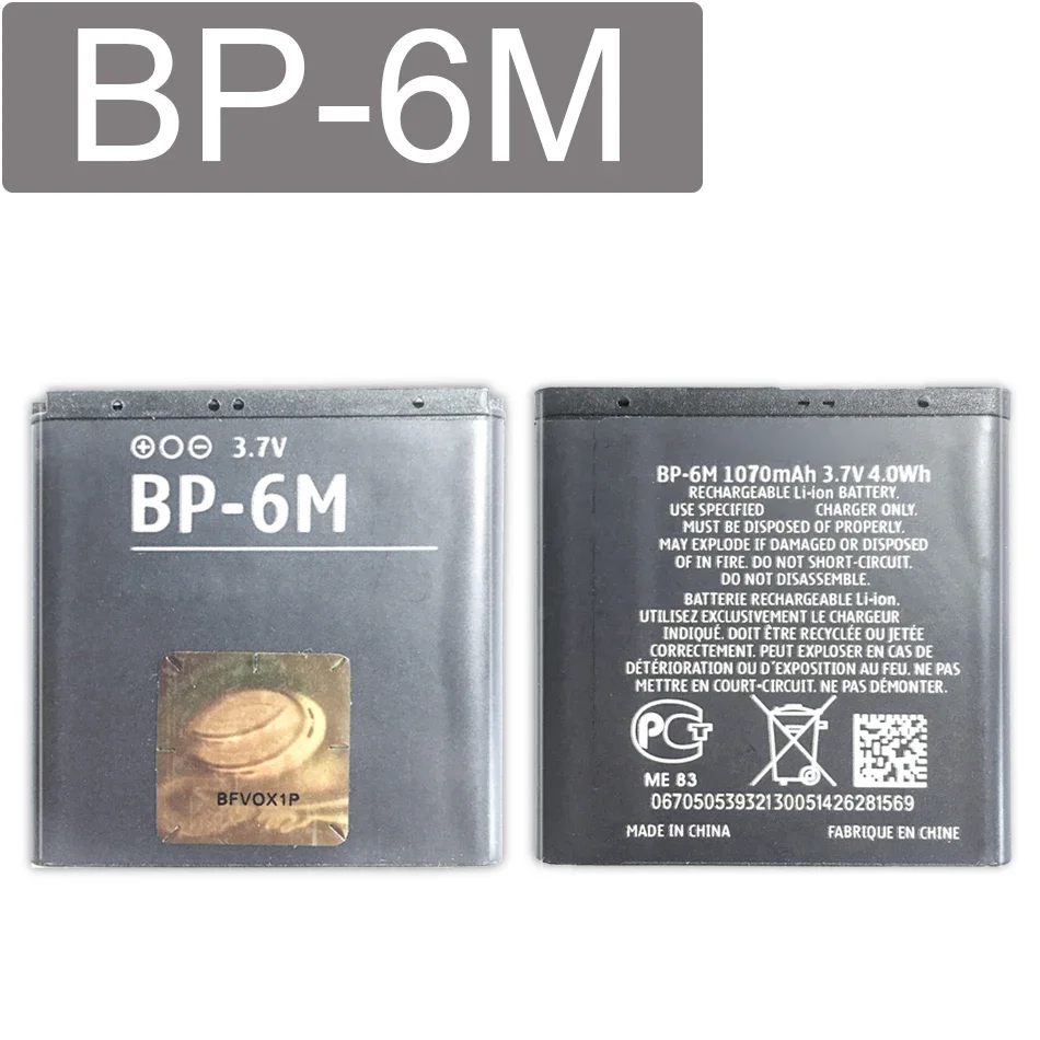Batteria Bp-6M 1100Mah Per Nokia N93 N73 9300 6233 6280 6282 3250 6151 6234 6288 9300I N77 6151 62