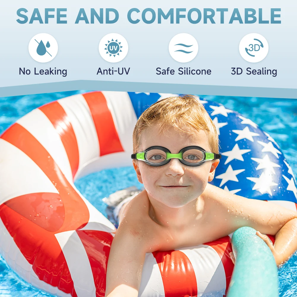 Findway-Lunettes de natation professionnelles pour enfants de 3 à 10 ans,  mise à niveau étanche, anti-buée et UV