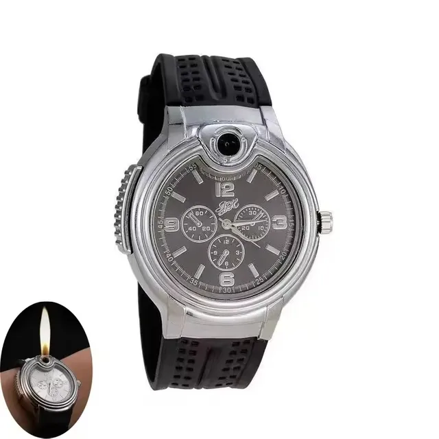 New Unusual Creative Watch Gold Portable Lighter Windproof Flameless Charging USB Cigarette Lighter Tool Exquisite Men's Gift 7