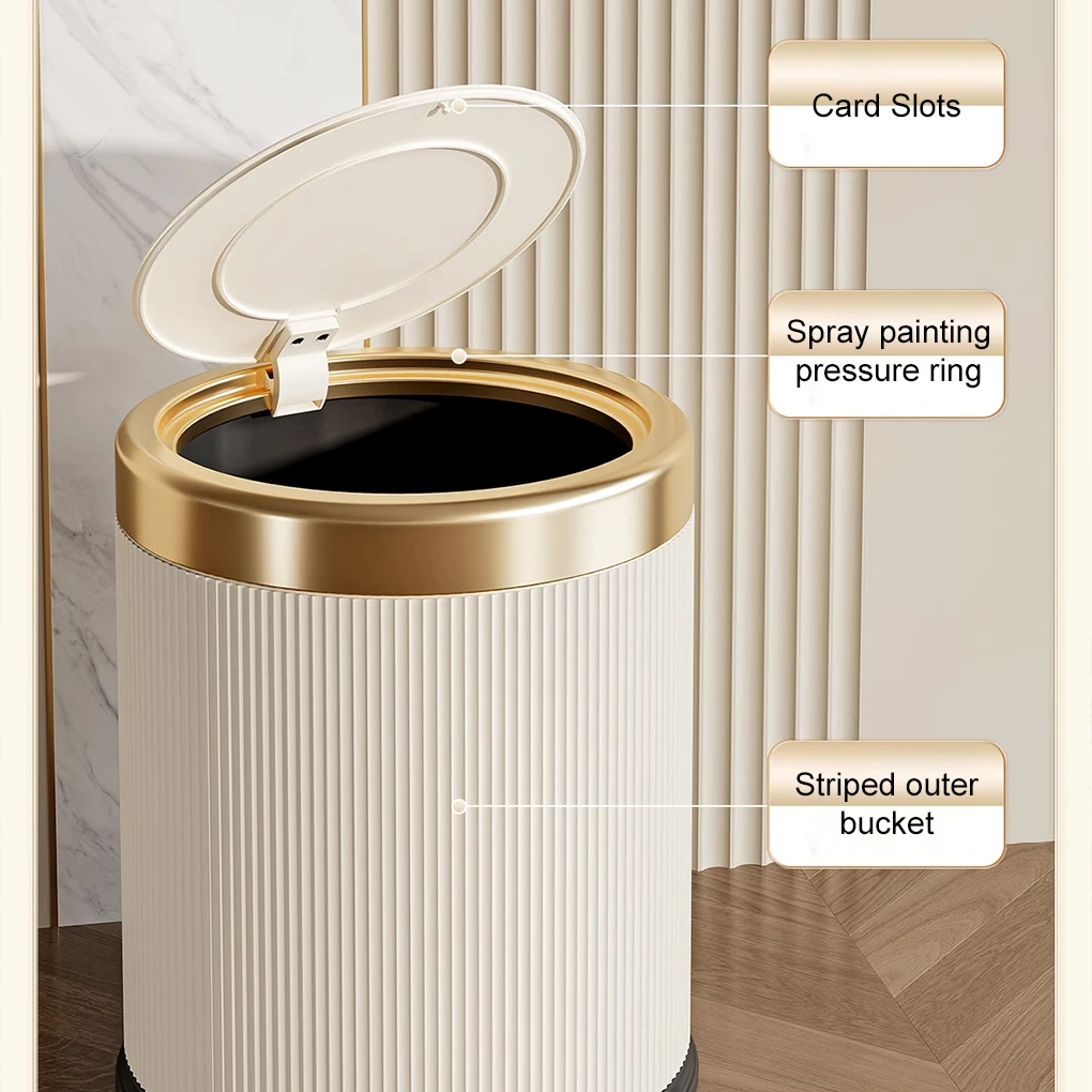 Stylish Bathroom Trash Beige Bathroom Enjoy Odor-Free Pukomc Creamy