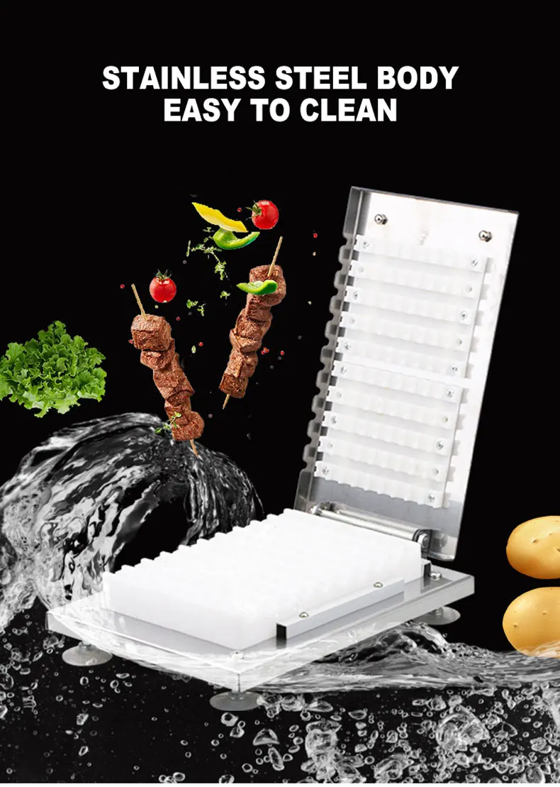 Description Picture 6 of itemCommercial Stainless Steel Barbecue Meat Skewer Manual Meat Skewer Machine Stainless Steel Penetrator