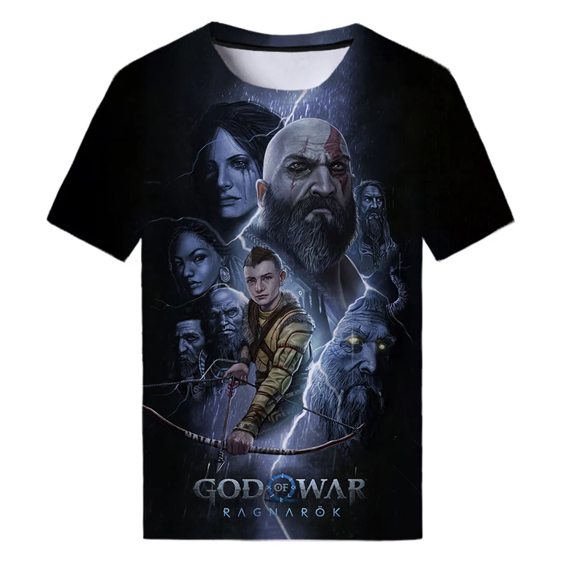 

Summer God of War Ragnarok T-Shirts Game 3D Print Streetwear Men Women Casual Fashion Oversized T Shirt Kids Tees Tops Clothing