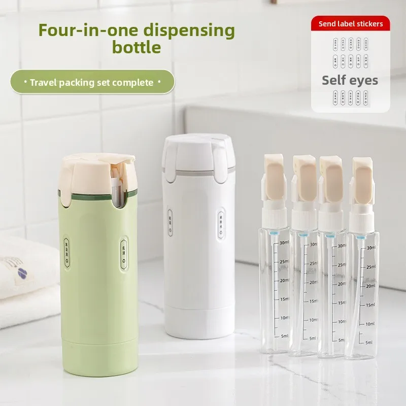 Compact 4-in-1 Refillable Travel Toiletry Bottles