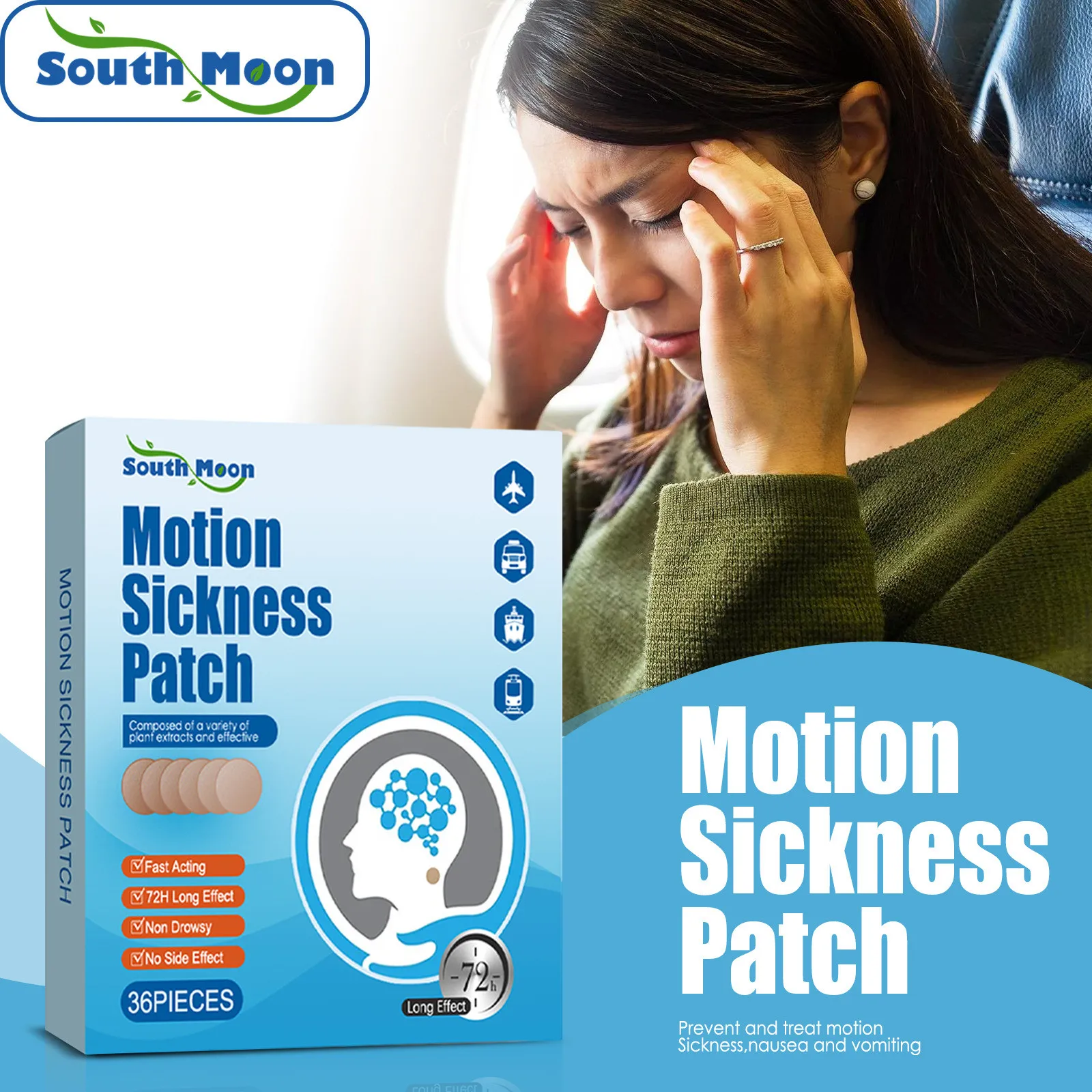 Motion Sickness Patches Bands Relief of Nausea Vomiting and Vertigo in Adults and Kids from Car Travel Seasick Healthy Care Gift motion sickness relief