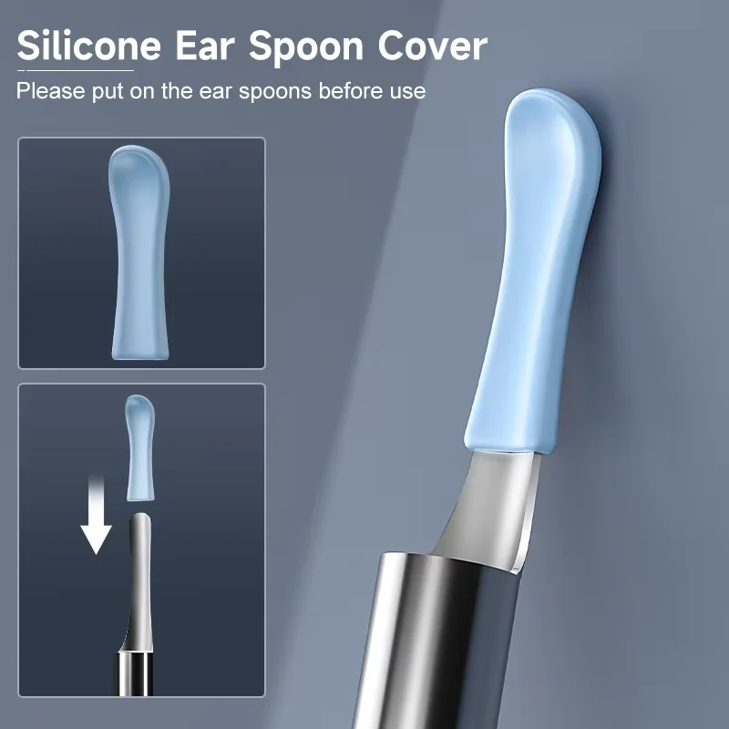 Smart Visual Set Interchangeable Head HD Endoscope Mother Baby Grade Silicone Protective Ear Pick With Childproof Lock_voghion.com