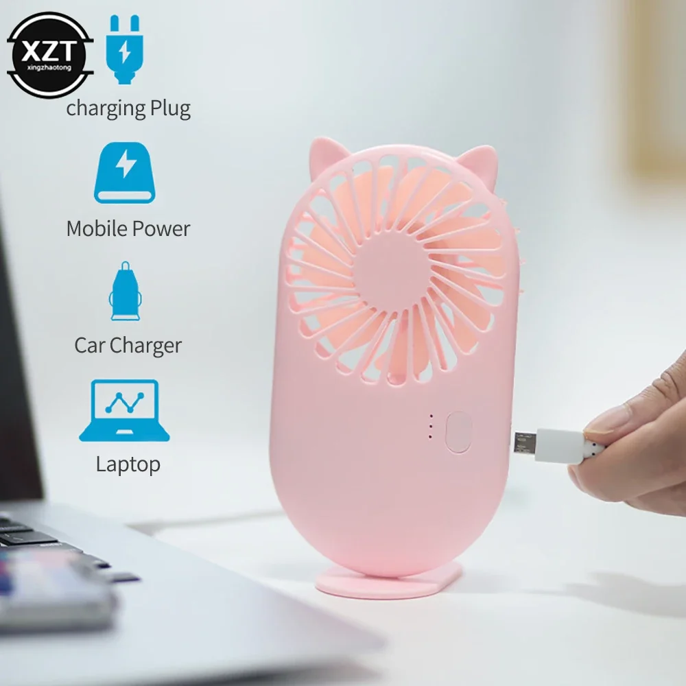 2024 New Mini Portable Fan Pocket Fan Cool Air Hand Held Travel Cooler Cooling Mini Fans USB Charging Mini Fan Office Home 2