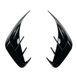 Rear Bumper Lip Spoiler with Air Vent Outlet Cover Trim (Glossy black)