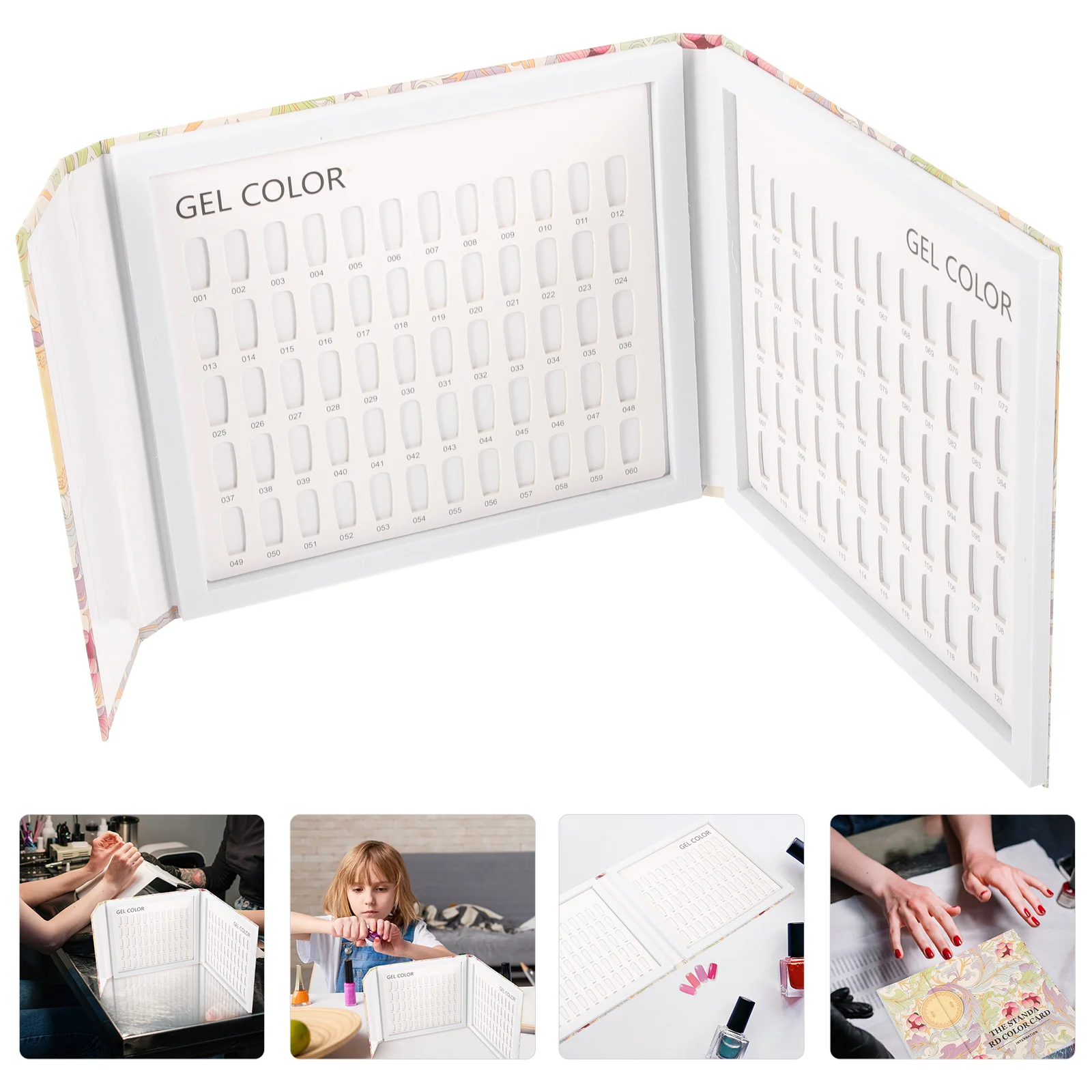 

120-Color Nail Color Book Nail Color Sample Plate Nail Color Display Shelf Nail Color Card For Beauty Nail Art Desk