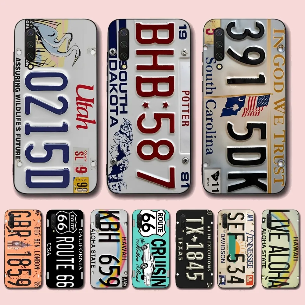 

Retro Funny License Plate Number Phone Case For Xiaomi Mi 5X 8 9 10 11 12 lite pro 10T PocoX3pro PocoM3 Note 10 pro lite