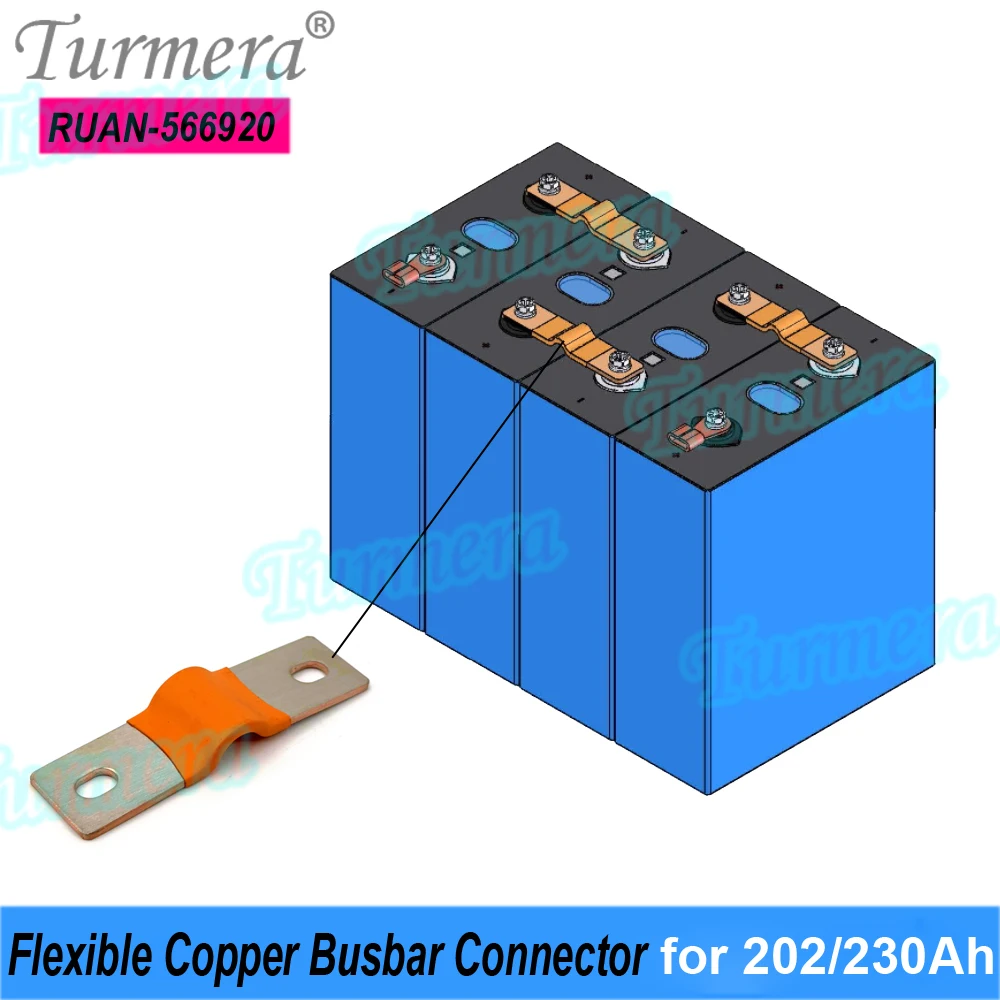 Bateria 12v Barramento Flexível Conector de Cobre Furo a Furo 56 mm mm 400a Uso em 200ah 202ah 230ah Turmera-lifepo4 - Image 4