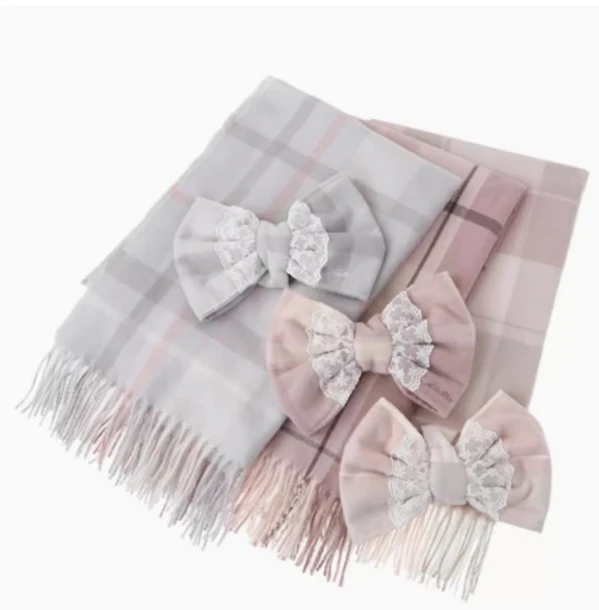 Japanese Style Liz Super Soft Detachable Bow Scarf for Women