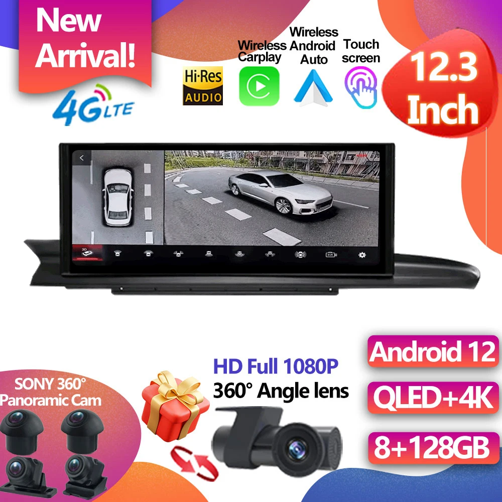 

For Audi A6 A6L A7 2012 - 2019 12.3Inch LHD Car Radio DVD Multimedia Player Android 12 Auto Audio GPS Navigation Stereo Receiver